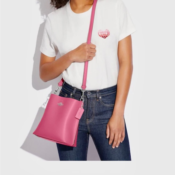 COACH Mollie Bucket Bag 22 Bag Petunia Silver Crossbody NWTs CA177 SOLD OUT - Picture 4 of 5